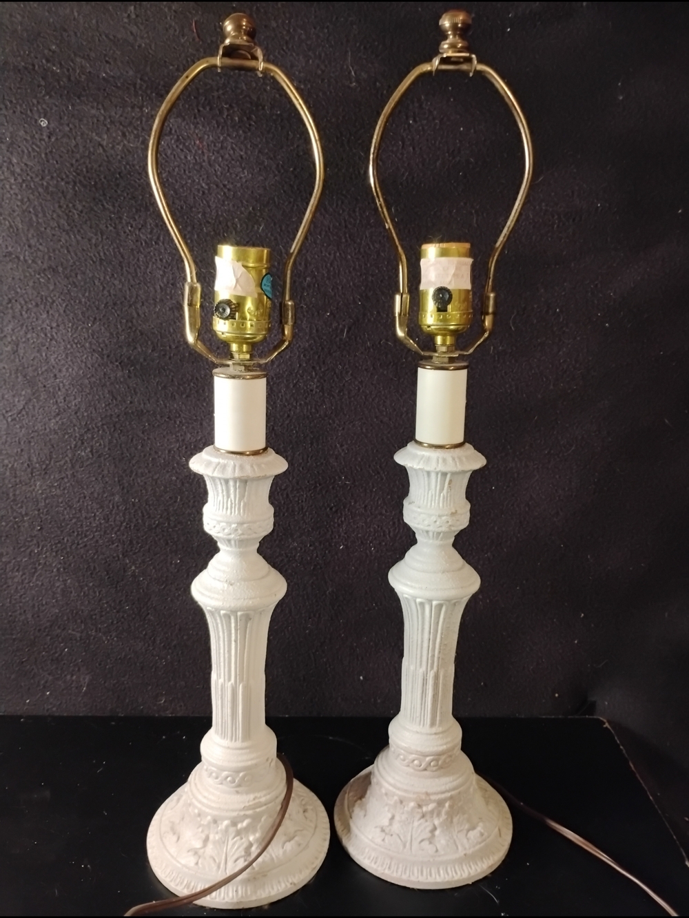 White Decorative Table Lamps Pair - Classic Home Accents